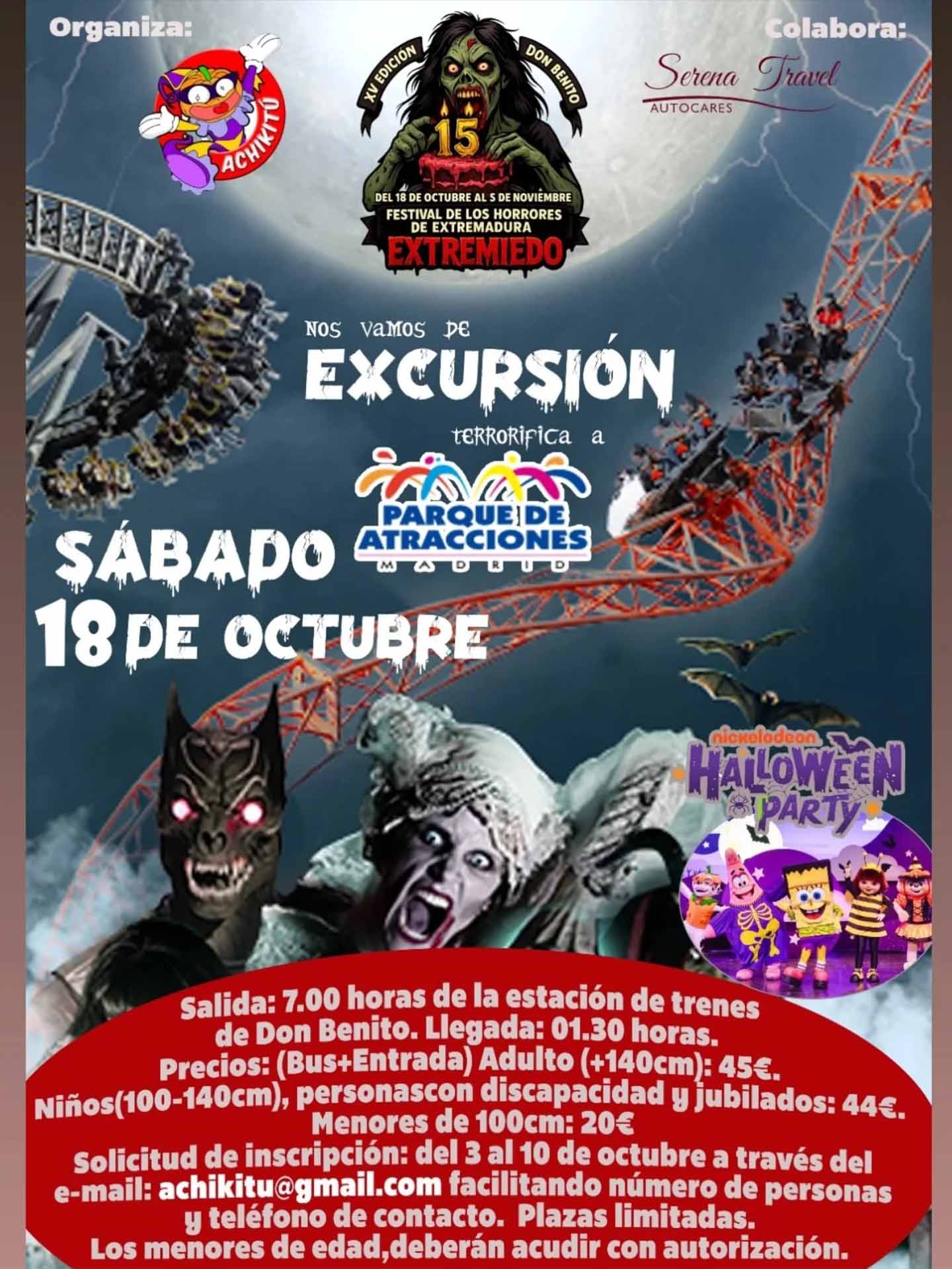 Excursión Terrorífica al Parque de Atracciones de Madrid 2025